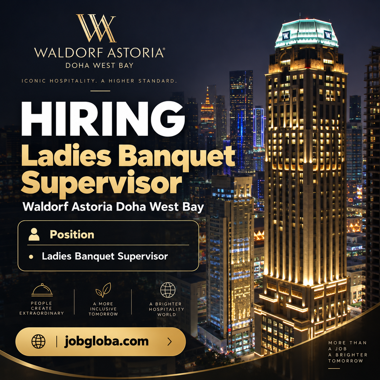 Ladies Banquet Supervisor Waldorf Astoria Doha West Bay