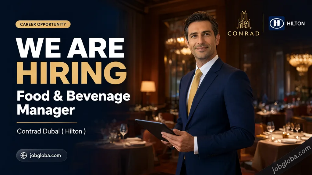 Food & Beverage Manager supervising dining service at Conrad Dubai hotel