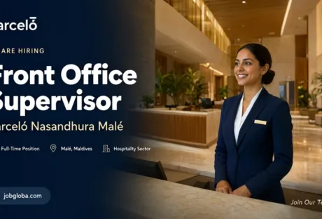 Front Office Supervisor assisting guests at Barceló Nasandhura Malé hotel reception